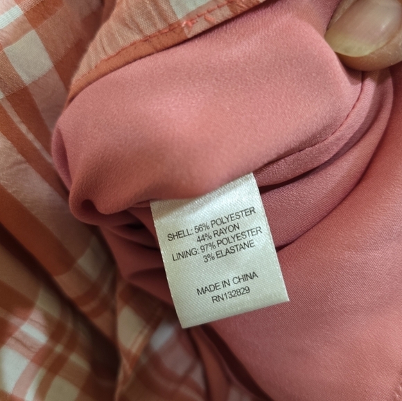 Majorelle Paradise Red Plaid Mini Dress Small Crinkle Crepe Smocked Waist - Picture 7 of 8